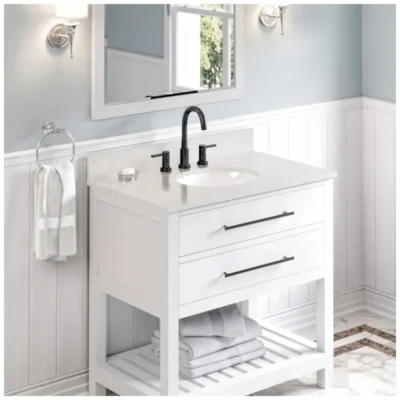 Arctic Stone Cultured Marble Vanity Top, center oval bowl cutout