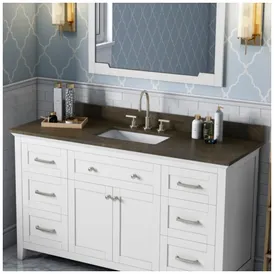 61" Blue Limestone Vanity Top, rectangle bowl cutout