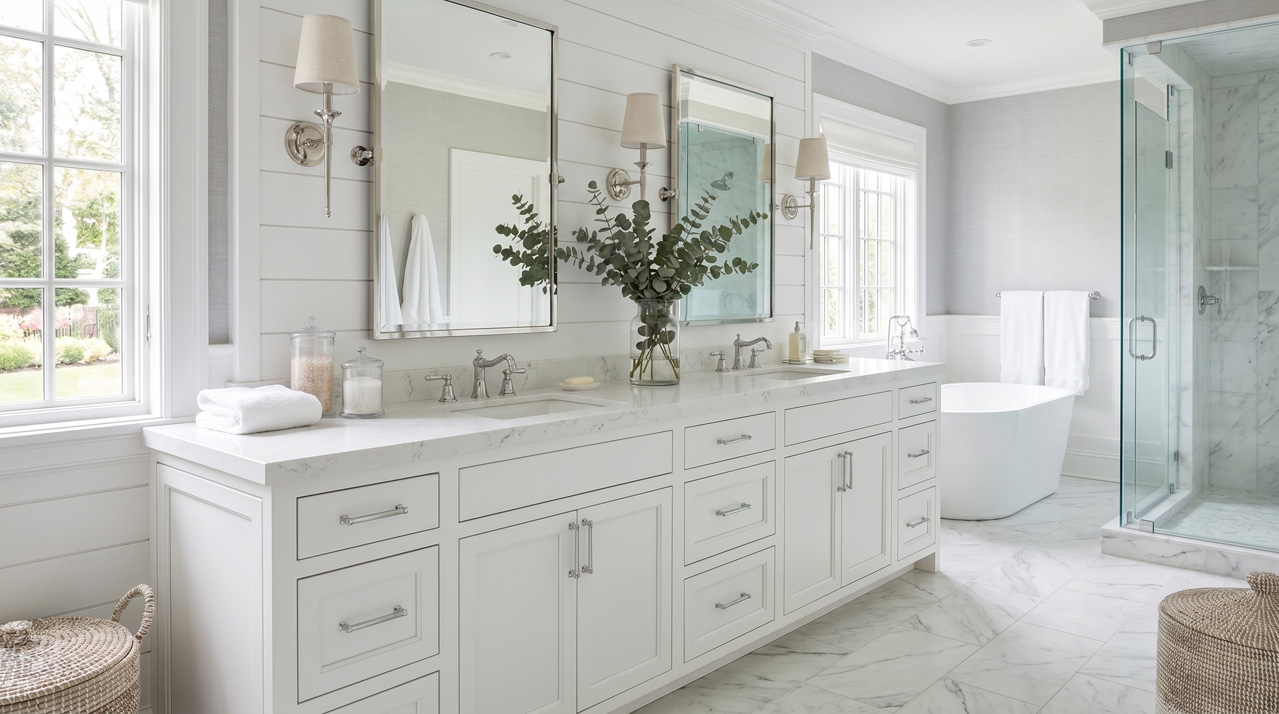 Shaker style bathroom vanities at Klassikasa showroom