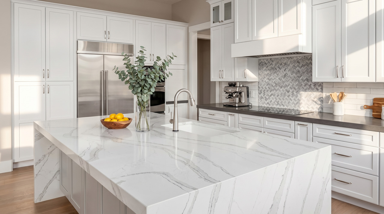 Marble countertops at Klassikasa showroom South Florida
