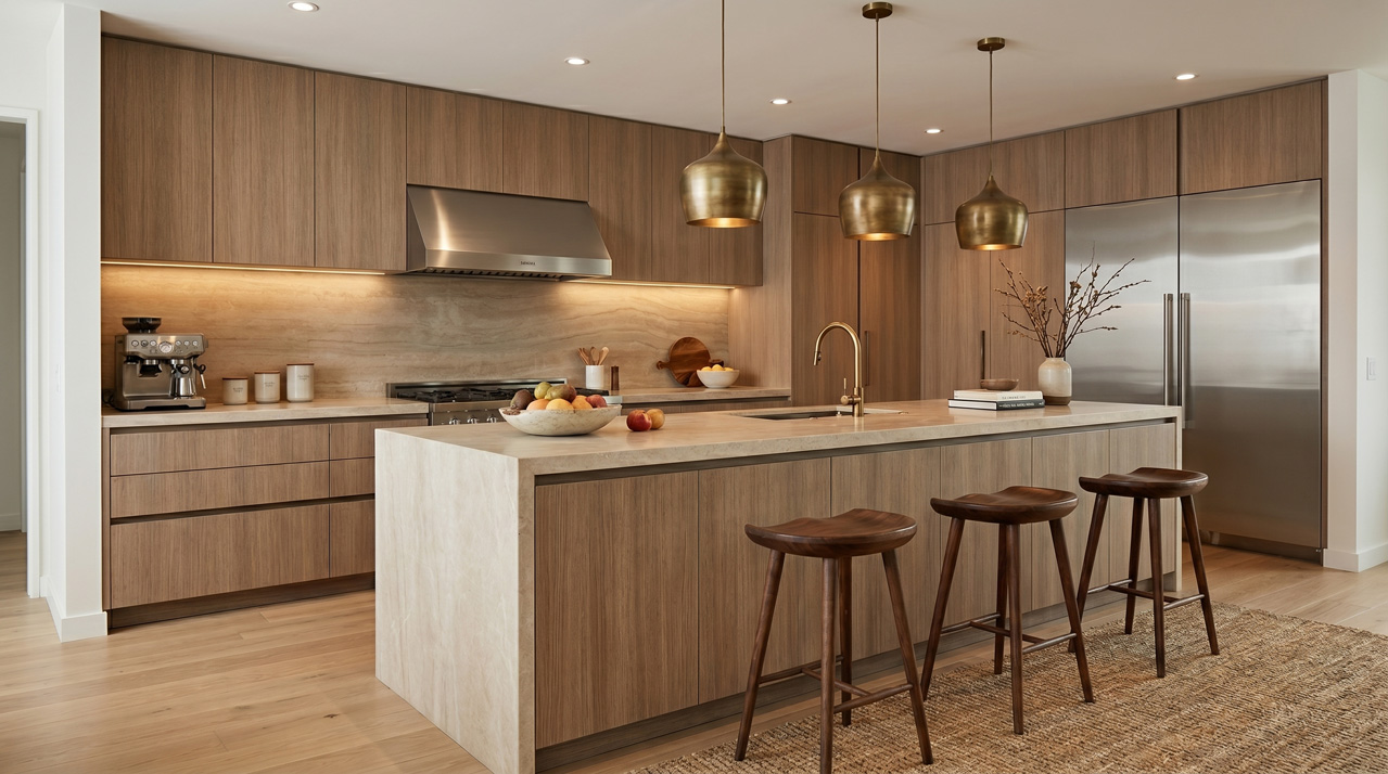 Flat Modern kitchen cabinets at Klassikasa showroom Dania Beach FL